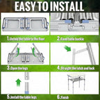 Small Folding Table Portable, 2ft Camping Pinic Table with 3 Adjustable Height, Aluminum Foldable Lightweight Patio Side Table with Carry Handle for Outdoor Indoor Hiking Camp BBQ Beach (White)