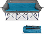 3 Person Camping Chairs,Supports 900Lbs,Oversized Loveseat Camp Chair w/Cup Holder,Wine Glasses Holder,Heavy Duty Extra Large Outdoor Folding Sofa Perfect for Family Picnic,Parties,Garden
