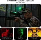 Coon Hunting Lights Headlamp for Coyotes Hog Predators, 10W Rechargeable & IPX5 Waterproof, 6 Lighting Modes, 45000LUX 4-Color LED (White Red Green Amber) with Camo Hunting Hat for Forehead