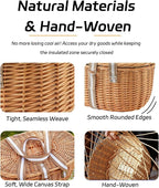 Picnic Basket for 2, Extra Large Wicker Picnic Basket Insulated, Handwoven Vintage Willow Picnic Set, 2 partitions, 8.4 Gal, Portable Camping, Outdoor, Couples Wedding Gifts, Date, Natural