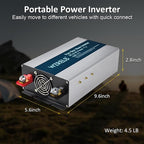 WZRELB 1800W Pure Sine Wave Inverter 24V DC to 110V 120V AC Power Converter with LED Display, Off-Grid Portable Power Inverter with 4 AC Outlets for Home, RV, Truck, Camping