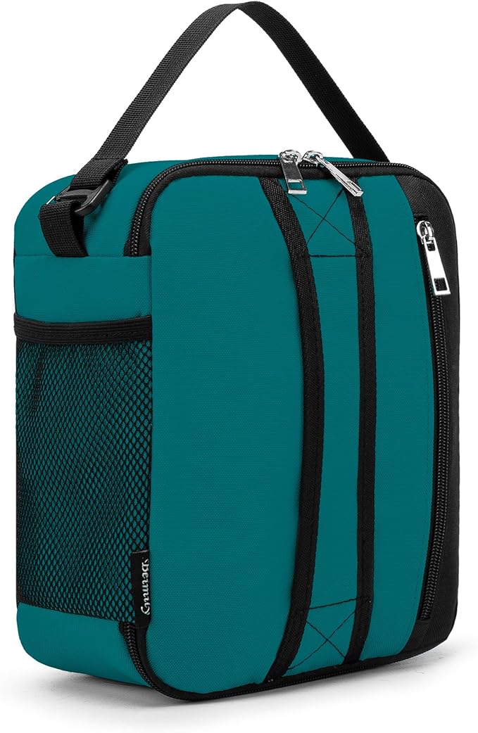 BEIMILY Lunch Box for Men Women Adults,Small Insulated Lunch Bag for Office Work Picnic,Reusable Portable Lunchbox,Soft Cooler Tote Bag(Dark Teal)