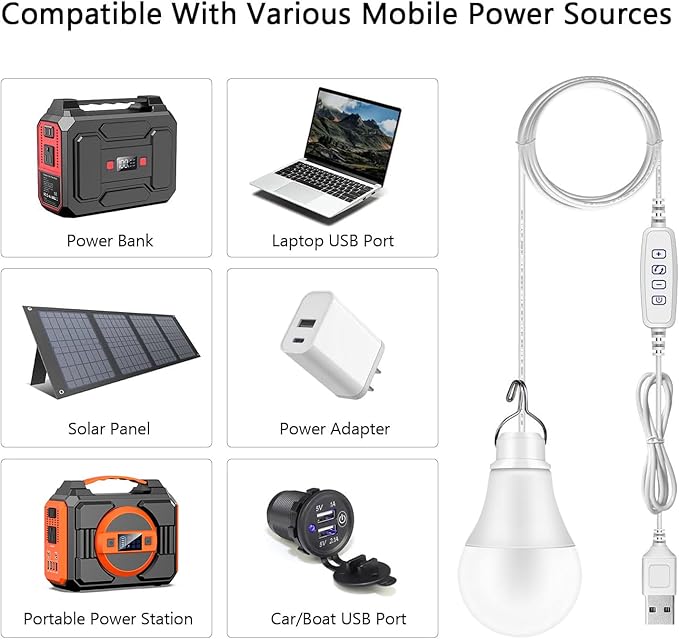 Apowking Bulbs R100 Power Bank Station, R100 Power Bank Power Station Generator Led Light Portable Emergency Lighting, Easy to use