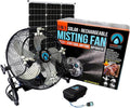 EXTREMEMIST 14” Solar Powered Misting Fan Pro – 4 Mister Nozzles, 30W Solar Panel | Detachable Pump with 16ft. Misting Line | Perfect for Outdoors, Camping, Tailgating - Cools air up to 30°F (17C)
