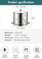 CAMPINGMOON Φ6.1'' Stainless Steel Double-layer Steamer for Diameter 5.9" to 7.7" cookers S363-2S