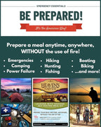 Heaven's Harvest Self-Heating Emergency Meal Kit (10 Year Shelf Life) — Tastier than MRE Meals & Ready-To-Eat in Minutes! Just add water to activate the “cooking” process. (Lasagna w/Sausage) (6-Pack)