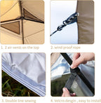 MOQI 10x10 Canopy Replacement Top Cover with 2 Air Vents, Silver Coated Waterproof 150D Oxford Fabric Pop Up Tent for Straight Leg Gazebo Garden Patio Camping Picnic (Khaki, 10x10 ft)