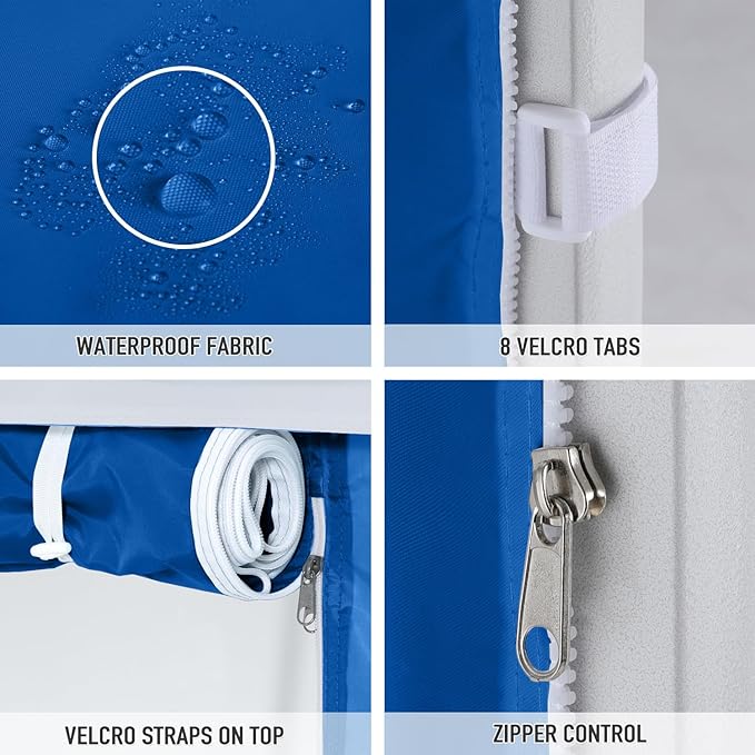 COOSHADE Instant SunWall 10x10 SideWall for Pop up Canopy Tent, 1 Pack Door Wall Only, Blue