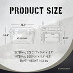EchoSmile 25/30/35/40/60/75 Quart Rotomolded Cooler, Built to Stand up to The Rigors of The Journey