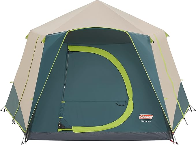 Coleman Polygon 5, Large 5-Person Tent with 360° View, 5 Man Family Tent, Sturdy Steel Pole Construction, Easy to Pitch, 100% Waterproof Camping Tent.
