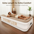 Air Mattress Twin XL (Extra Long) with Built-in Pump – 18" Raised Inflatable Bed with High Speed Built-in Pump, colchón inflable, Carry Bag, Cozy Guest Air Bed for Sleepovers, Glamping, Moving
