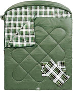 ShinHye Double Sleeping Bag for Adults with 2 Pillows, Camping Sleeping Bags Flannel Cotton 2 Person Sleeping Bags XXL Queen Size Sleeping Bag for Cold Weather
