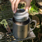 Boundless Voyage Titanium Spirit Burner Mini Alcohol Stove with Brackets Outdoor Camping Stove Multi-Fuel Stove, Lightweight and Versatile ti2001c