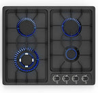 FVBADE 24inch 4 Burners Gas Cooktop Stainless Steel Built-in Gas Stove with NG/LPG Convertible Dual Fuel with Thermocouple Protection for Kitchen，Outdoor, Camping, RV