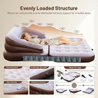 Full Size Inflatable Sofa Bed with Air Pump,2-in-1 Blow-Up Couch and Folding Air Mattress Bed for Home,Camping,and Guests