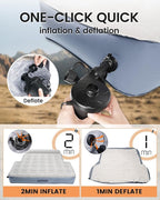 Short Truck Bed Mattress 5-5.5ft for Mid-Size Pickup,Truck Bed Air Mattress for Tacoma Honda Ridgeline Jeep Gladiator JT 5ft, Wired Air Pump, Oversized Carry Bag, Integrated Pillow