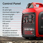 2500-Watt Gas Powered Portable Inverter Generator for Home Use - Ultral Light for RV and Camping, CO Sensor, Outdoor and Home Backup, Long Run Time