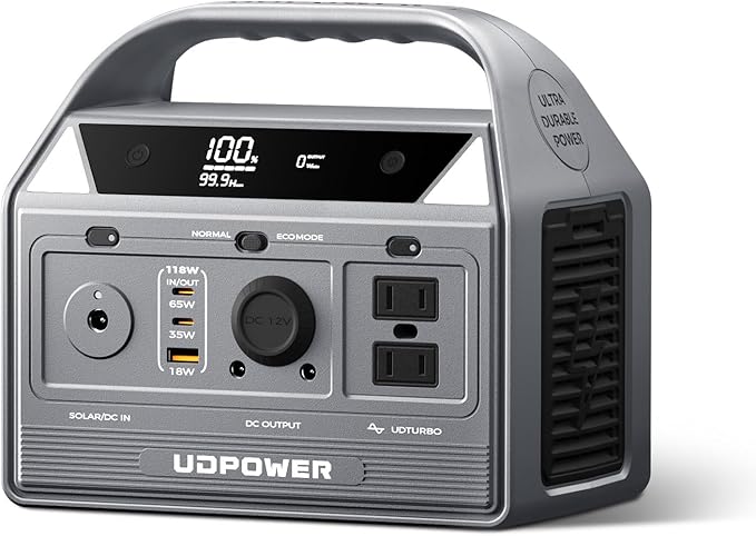 C400 256Wh Portable Power Station | 400W (800W Surge) Pure Sine Wave AC Outlet + PD3.0 USB-C | Solar Generator for Camping, Emergencies, CPAP