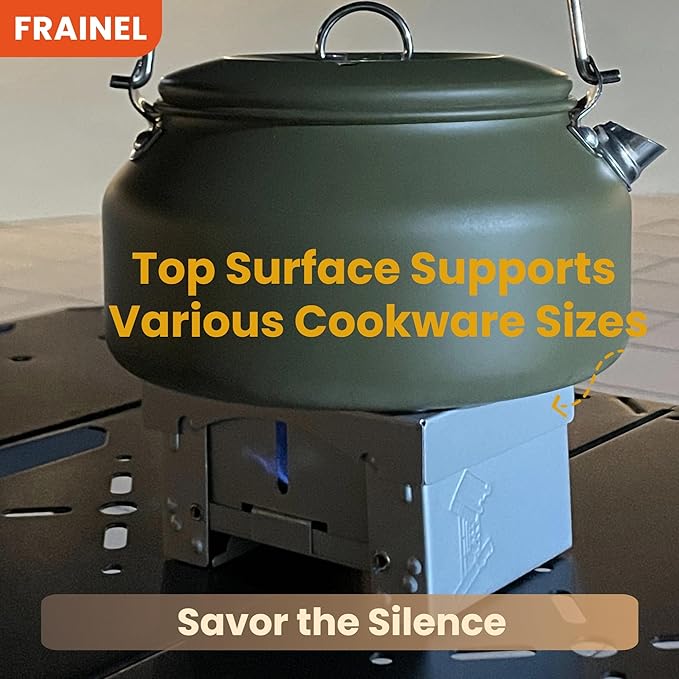 Mini Pocket Stove – Foldable German Style Emergency Furnace, Lightweight Portable Camp Stove for Backpacking, Snow Camping, Survival, Outdoor Cooking | Winter Picks