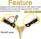 GardenNow 1/4" RV Propane Quick Connect Y Splitter Adapter with Shutoff Valve for RV Trailer, Quick Connect Propane Hose Connect to Motorhome Tabletop Camping Grill 2 Way 1/4" Quick Disconnect Kit
