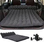 Car Air Mattress, Inflatable SUV Truck Camping Mattress for Back Seat, Thickened Travel Car Bed Sleeping Pad with Air Pump 2 Pillows (SUV-Black, SUV Air Mattress)