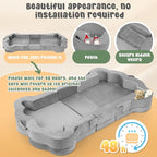 Foldable Portable Toddler Travel Bed,Toddler Floor Bed with Washable Cover for Kids,Soft and Safe (Grey)