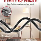 16/3 Short Extension Cord 8 FT 2 Pack, Black Extension Cord Flexible & Durable, Indoor 3 Prong Power Cable, Suitable for Home and Office, 13 Amp 1625 Watt 125VAC 16AWG, ETL Listed