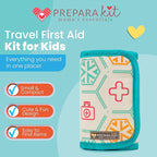 Travel First Aid Kit for Kids - Mini Car, Purse, Backpack, or Diaper Bag 75 Piece Medicine Includes All Essential Medical Supplies TSA-Approved (Teal)
