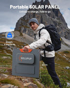 200 Watt Portable Solar Panel for Power Station, 24% High Efficiency Foldable Solar Charger with MC4 & USB Outputs, IP66 Waterproof Solar Panels with 4 Kickstands for Trip RV Camping Off Grid