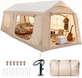 Inflatable Tents for Camping, Blow Up Tent with Hand Pump, Easy Setup Inflatable Hot Tent with Stove Jack, Waterproof Oxford Air Glamping Tents for Camping Adult 4 Person Upgrade Version