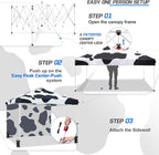 EAGLE PEAK Commercial Canopy 10x10 Pop Up Canopy Tent with 1 Sidewall, Easy Setup Heavy Duty Instant Event Shelter for Vendors & Markets, Outdoor Sun Shade, Cow Print