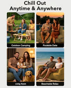 Portable Inflatable Couch for Camping with Built-in Pump Durable Inflatable Furniture Comfortable Blow Up Couch Stylish Outdoor Air Sofa Perfect for Backyard Beach Music Festival Party | Auto Cordless Pump, Durable Fabric, Puncture Resistant, Stain-Res...