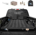 JOYTUTUS Truck Bed Air Mattress for 5.5-5.8Ft with Built-in Air Pump,Full Size Short Beds Inflatable Mattress for Outdoor Camping, with Carry Bag & Cup Holder, Black
