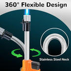 2 Pack Torch Lighter for Outdoor Refillable Butane Jet Flame Lighters Long Wand Torch Lighters for Camping Hiking Adventure Survival Tactical Gear Candle Grill BBQ (Without Gas)