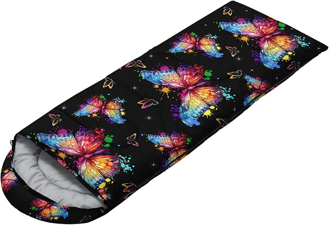 HOSIMA Dear Hunting Pattern Cold Weather Sleeping Bags for Kids Adults,Black Light Weight Waterproof Sleeping Bags for Outdoors Hiking.