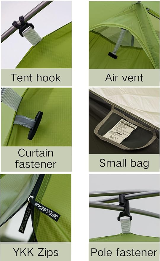 3F UL Gear Taiji 1 Person Tent for Camping, Ultralight 3 Season 5000mm+ Waterproof Backpacking Tent, Easy Set up Solo Camp Tent for Hiking, Cycling, Fishing, Travel