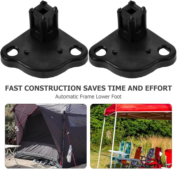 Gatuida 1set Copolymerized Pp Outdoor Tent Accessories Bottom Bracket for Tent Feet Black Tent Replacement Base Bottom Mounting Bracket 4pcs