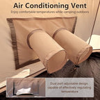 Bell Yurt Tent, Waterproof Luxury 4 Season Hot Tent with Stove Jack/Air Conditioner Vents/2 Skylight for Family Outdoor Camping Oxford Glamping Tents for All Year Living