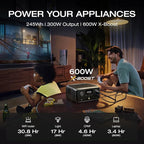 EF ECOFLOW Solar Generator RIVER 3 with 60W Solar Panel, 245Wh Portable Power Station LFP Battery, 300W Up to 600W AC Output, <20 MS UPS, 1Hr Fast Charging Power Station for Outdoor/RVs