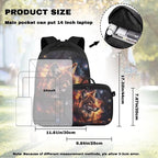 Universe Backpack for Men Wolf Versatile Bookbag for Teen Boys Large Capacity School Bag with Detachable Lunch Bag for Outdoor Travel Hiking