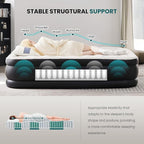 DUMOS Queen Air Mattress - 22" Inflatable Blow Up Airbed with Built-in High Capacity Pump, Double Height, Non-Slip Bottom Design, Weight Capacity 660 lbs Air Bed for Home or Camping
