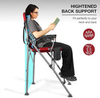 REDCAMP Oversized Tall Camping Chair for Adults, 330lbs Portable High Folding Directors Chair, Foldable Bar Height Stool with Makeup Pocket for Lawn Sport Face Painting, Red