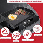 Nonstick Cast Iron Griddle for Gas Grill, 23" x 16" Universal Cooking Coating Flat Top Plate for Gas Stove Top 4 Burner Oven/Stove Top, Electric Grill