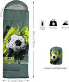 AILONEN Sports Basketball Sleeping Bag for Kids Boys,Warm and Cool Weather,Lightweight,Waterproof Backpacking,3D Galaxy Ball Print Sleeping Bag for Camping