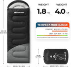 Sleeping Bag for Adults Warm Weather, Compact Lightweight Backpacking Sleeping Bag with Compression Sack, Camping Essentials Gear for Hiking Travel Climbing Outdoor & Indoor Use
