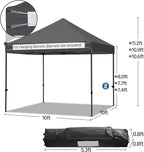 Yaheetech Canopy Tent, Commercial Instant Heavy Duty Canopy, 500D Waterproof Adjustable Tent with Wheeled Carry Bag, 4 Sandbags and 4 Stakes (10x10, Dark Gray)