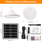 Solar Chicken Coop Light with Timer | Three-Color Dimmable LED, IP66 Waterproof Hanging Ceiling Pendant Light Suitable for Poultry Farms,Coops,Patio,Camping,Garage etc (White)