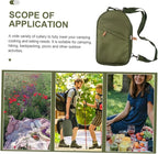 Portable Camping Cutlery Kit with Storage Bag Outdoor Picnic Tableware Set in Olive Green Wear-Resistant Utensils for Hiking Barbecue Garden and Travel Use