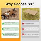 Folding Camping Table Portable Multi-Functional 4-Tier Picnic Rack Carbon Steel 37" with Storage Bag and 4 Hooks Indoor Outdoor, Heavy Duty, Portable, for Picnic, Party, Camping