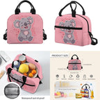 Pink Koala Boys Backpacks for Elementary School Bags for Kids 6-8 with Lunch Box Water Bottle Holder with Strap and Pencil Pouch 4 In 1 Lightweight Shoulder Bags Daypack